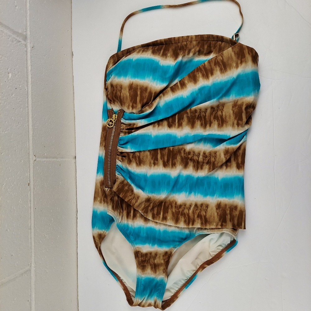MICHAEL Michael Kors Womens Sz 10 One Piece Swimsuit Tie Dye
